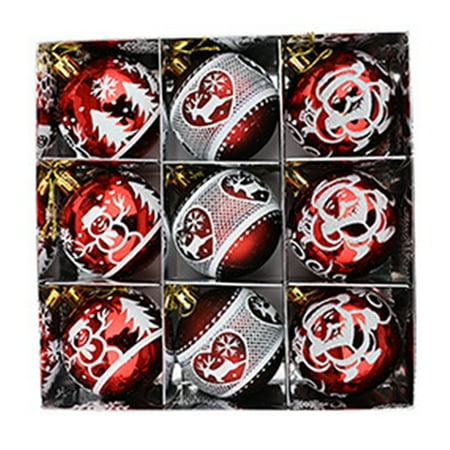 

benbor Christmas Ball Pendant Festive Exquisite Ornamental Shiny Xmas Tree Color Painted Balls Decor for Christmas
