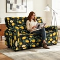 thumbnail image 3 of SCRAWLGOD Lemon Leaf Print Recliner Cover for Pets Stretch Anti Slip Couch Slipcover Anti Scratch 2 Seater Recliner Slipcover, 3 of 8
