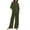 Army Green, variant on Linen Sets for Women 2 Piece Loose Tracksuit Outfits V-Neck Short Sleece Classic Sweatshirt Oversized Lounge Tops Relaxed Wide Legs Sweatpants Exercise Lightweight Matching Clothing