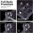 thumbnail image 2 of Camera Lens Protector for iPhone 14 Pro / iPhone 14 Pro Max, Alloy Metal Camera Cover with Tempered Glass Screen Protector Accessories,Case Friendly,Scratch Resistant,Easy to Install - Deep Purple, 2 of 5
