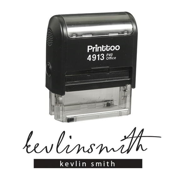 Printtoo Personalized Black Self Inking Custom Signature Stamp Custom Rubber Stamper-58 x 22 mm