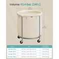 thumbnail image 6 of 50.2-Gallon (190 L) Laundry Basket with Wheels, Rolling Round Heavy-Duty Laundry Hamper Cart with Steel Frame and Removable Bag, 2 Locking Wheels, Ink Black and Metallic Silver URLS001B01, 6 of 8