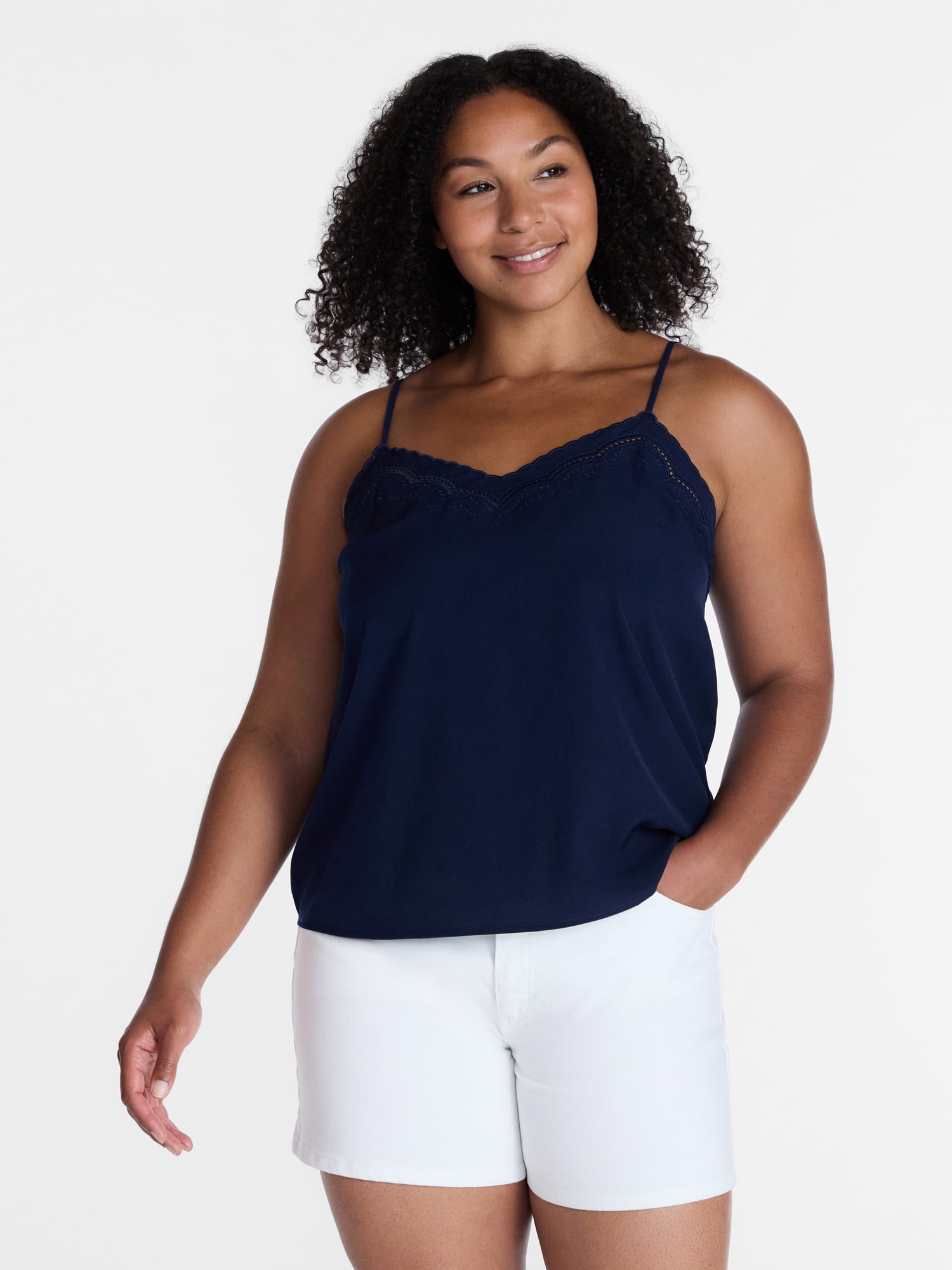 Time and Tru Embroidered Cami, Size XS-XXXL