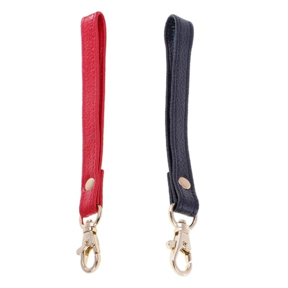 Tachiuwa Prettyia 2 Leather Wrist Bag Strap Purse Wallet Handle Golden Clasp Belt