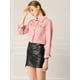 thumbnail image 4 of Chaqueta de Mezclilla Allegra K Manga Larga Botones Rosa L, 4 of 6