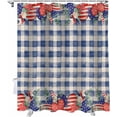 thumbnail image 5 of 4th of July American Flag Plaid Shower Curtain, Blue Heart Shower Curtain Set with Hooks, Spring Summer Waterproof Fabric Shower Curtains for Bathroom Decor, 36x72 Inch Bath Curtain, 5 of 6