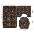 thumbnail image 3 of Red Mushroom Leaf Black Pattern Bathroom Rugs Sets 3 Piece,Toilet Cover Set,Absorbent Non Slip Bathroom Mats Sets with U-Shaped Contour Rug Toilet Rug Set, 3 of 5