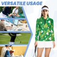 thumbnail image 6 of Garronmavis Zipper Golf Shirt for Women Long Sleeve Tennis Shirts Women Casual Collared Shirts Tops Workout Tops Saint Patrick Golf Shirt, Saint Patrick Shamrock, Size XL, 6 of 7