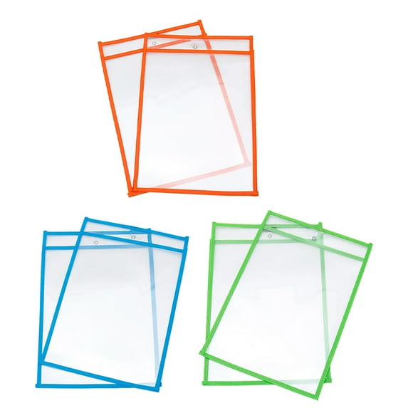 Miangastore PVC Dry Erase Pockets Heavy Duty Dry Erase Sleeves Teacher Stationery 6Set