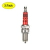 Uxcell D8TC Spark Plug Red for CG125 150 175 200 Motorcycle ATV Dirt Bike, 3Pack