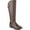 Brown, variant on KAREN SCOTT Womens Black Buckle Accent Asymmetrical Wide Calf Cushioned Goring Leandraa Almond Toe Block Heel Zip-Up Riding Boot 9.5 M