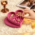 thumbnail image 4 of TAIMY  Travel Jewelry Box, Heart-Shaped Velvet Storage Tray, for Rings, Earrings, and Necklaces, Gift for Women and Girls(Bright Pink), 4 of 8