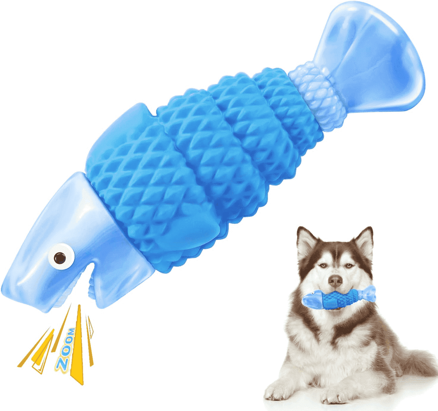 MateeyLife Tough Shark Dog Chew Toy Bacon Flavor
