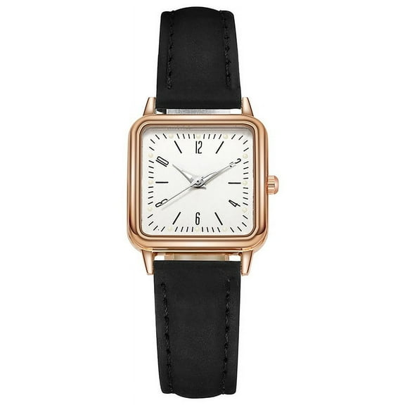 Women's Luxury Luminous Leather Strap Watch, Elegant Analog Quartz Wristwatch with Glowing Hands, Stylish Accessory for Evening Events