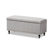 Baxton Studio Kaylee Modern Classic Grayish Beige Fabric Upholstered Button-Tufting Storage Ottoman Bench