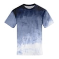 thumbnail image 5 of Mens Gradient Tie Dye Short Sleeve T Shirt Summer Loose Fit Casual Beach Crew Neck Tees Blue L, 5 of 5