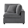 thumbnail image 3 of LiviNest Corner Chair 40 Inch Compact Reading Sofa: Modern Charcoal Corduroy Wedge Design - Small Apartment Space Saving Accent Seating with Plush Cushions & Solid Wood Frame, 3 of 4