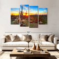 thumbnail image 2 of Elephant Stock Sonoran Desert Sunset Landscape Wall Art - Horizontal Multi Panel Canvas - Living Room Wall Decor - Nature Multi Panel - Beige And Orange Decor - 84" x 54", 2 of 8