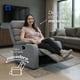 thumbnail image 4 of Sillón Reclinable De Tela Manual Moderno Mecedora Gris Liso, 4 of 8