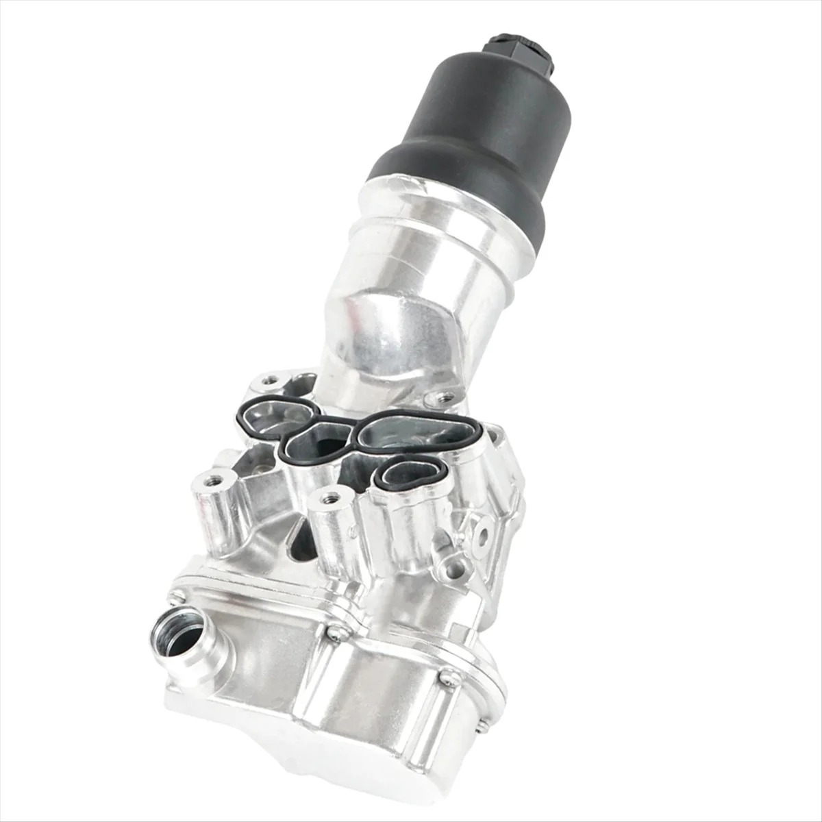 Aluminum Engine Oil Cooler Filter Housing Compatible with Audi A3 2006-08 A4 2005-09, Fit for Volkswagen Golf 2012-13 GTI Jetta Passat 2006-08, Replace 06F115397E