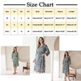 thumbnail image 3 of Women's Robes Women's Knit Robe Vacation Tree Printed Bathrobe V Neck Short Sleeve SPA Hot Tub Bath Knee Length Kimono Robe M, 3 of 5