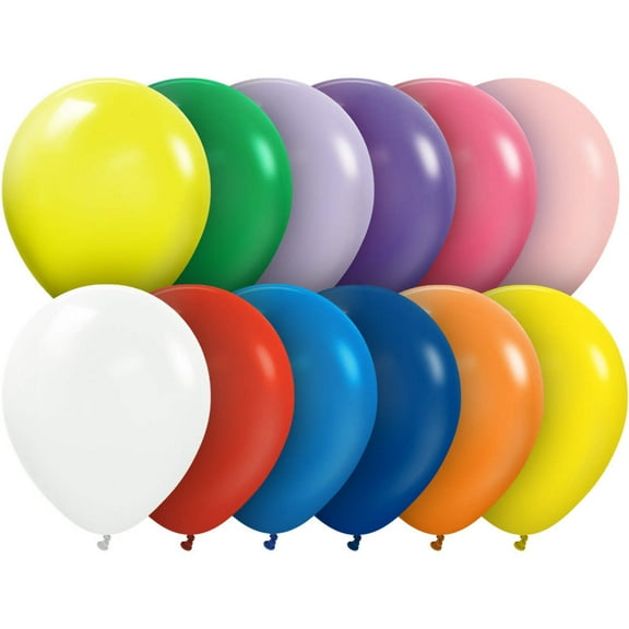 12 inch Kalisan Standard Assorted Latex Balloons (100 Pack) - Party Supplies Decorations