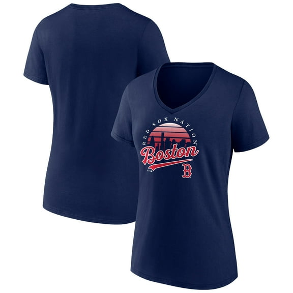 Women's Navy Boston Red Sox One Champion V-Neck T-Shirt