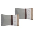 thumbnail image 7 of 11-Piece Nico Comforter Curtain Set Bedroom Bundle|Geometric Hexagon Rhomboid Parallelogram Embroidery Pintuck|Gray Taupe Brown|Queen Size, 7 of 7