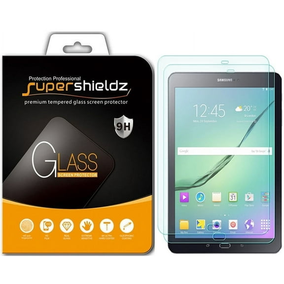 [2-Pack] Supershieldz for Samsung Galaxy Tab S2 9.7 / Tab S3 9.7 Tempered Glass Screen Protector, Anti-Scratch, Anti-Fingerprint, Bubble Free
