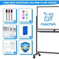 thumbnail image 5 of Rolling Dry Erase Board 48 x 32,  Double-Sided Mobile White Board, Large Portable Magnetic Whiteboard with Stand - Easel Style Whiteboard with Wheels for Home Office Classroom School, Black, 5 of 17