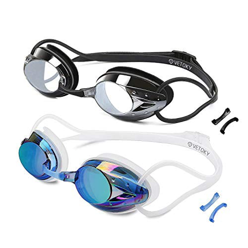 Arteesol Anti Fog Swim Goggles Crystal Clear 180° Panoramic Vision Mirrored with 100% UV Protective Coating with Protective Case and Earplug for Adults Men and Kids Swimming Goggles 5 Colours