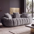 thumbnail image 5 of FFH 75.5" Cloud Couch, Floral-Shaped Bean Bag Sofa, Boneless Loveseat Sofa for Living Room, Plush Faux Fur, Gray, 5 of 8