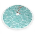 Christmas Tree Skirt, Turquoise Sea Water Surface Christmas Tree