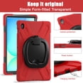 thumbnail image 6 of Case for Samsung Galaxy Tab S10 FE+ 13.1 inch, 360 Degree Rotating Hand Grip Shockproof Cover with Shoulder Strap, Red, 6 of 7