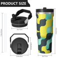 thumbnail image 3 of Camouflage 30oz Handheld Travel Tumbler with Handle – Double Wall Stainless Steel Insulated Cup, Flip Straw Lid, Leak-Proof & BPA-Free for Hot and Cold Drinks – Durable Coffee & Juice Mug Black, 3 of 6