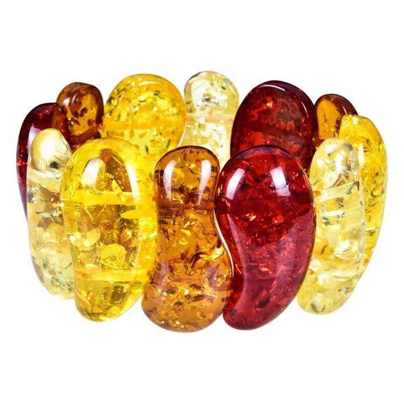 V3 Jewelry Multi Color Amber Stretch Bracelet
