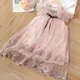 thumbnail image 3 of Vestido de verano para niñas con unicornio, vestidos sin mangas con dibujos florales para fiestas de cumpleaños, ropa de princesa para bebés, diadema, 3 of 5