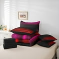 thumbnail image 6 of jejeloiu Retro Stripes Pattern 7-Piece Twin Bedding Sets,Abstract Geometric Bedding Comforter Set,Red Black Pink Line Sheet Sets For Kids,Microfiber Bedroom Decor Reversible, 6 of 8