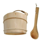 Wooden sauna set, 2-piece sauna accessories set with sauna bucket Made of wooden