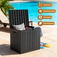 thumbnail image 6 of 31 Gallon Deck Box, Small Outdoor Storage Box Waterproof, Outside Resin Storage Bin for Outdoor Patio Furniture Pillow, Pool Supply, Garden Tool, UV-Resistant and Weatherproof, Black, 6 of 14