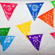 thumbnail image 1 of Adorno de PAPEL PICADO Artemex TIRA de banderin PLÁSTICA FLORES para FIESTA 10 pzas, 1 of 4