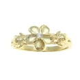 thumbnail image 3 of Yellow gold plated sterling silver 925 Hawaiian plumeria flower cz sea turtle ring size 7.5, 3 of 4