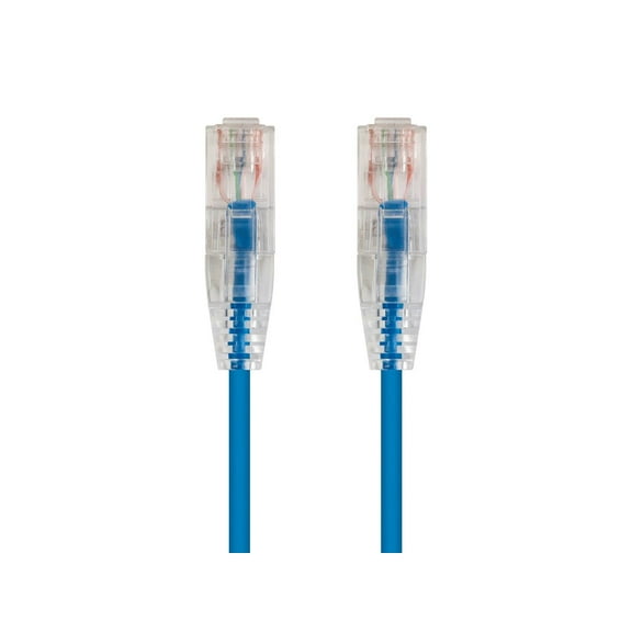 Monoprice Cat6 Ethernet Patch Cable - 25 feet - Blue | Snagless RJ45 Stranded 550MHz UTP CMR Riser Rated Pure Bare Copper Wire 28AWG - SlimRun Series