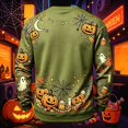 thumbnail image 4 of Halloween Sweatshirt for Men Funny Pumpkin Ghost Print Casual Vintage Long Sleeve Crew Neck Tee Shirts Fall Winter Fashion Breathable Comfort Tops Light Green XL, 4 of 4