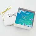 thumbnail image 3 of Anavia Bridesmaid Proposal Necklace, Will You Be My Bridesmaid, Bridal Party Gift Card Jewelry Necklace-[Rose Gold Infinity Double Ring, Bright Blue Gift Card], 3 of 3