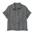 thumbnail image 7 of Mittory Linen Shirts for Women Button Down Short Sleeve Tops Cotton Blouses Collared Button-up Beach Vacation Outfits, 7 of 7