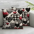 thumbnail image 3 of Nawypu  Valentine's Day Pillow Covers Red Black Hearts Decor White Throw Pillow Covers Valentine's Day Cushion Case Decoration for Sofa Couch, 3 of 5