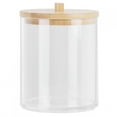 thumbnail image 1 of Recipientes transparentes para condimentos de cocina y almacenamiento de hisopos de algodón Frascos de especias con tapa de bambú, 1 of 8