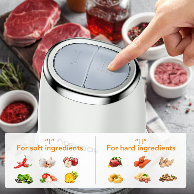 Portable Cordless Electric Baby Food Processor/Food Chopper 2 Glass Cups  10oz/20oz (300ml/600ml) included Vegetable Fruit Meat, Puree, Baby Food  Glass