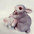 thumbnail image 2 of Estatuas de conejo de resina para decoración del hogar interior/exterior 12 cm 5 pulgadas Abrazar a gray kusrkot, 2 of 8